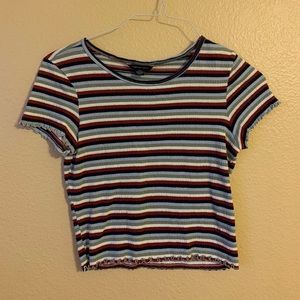 American eagle stripy ribbed tee
